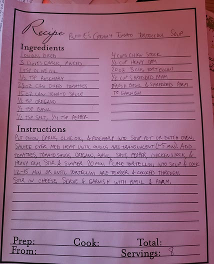 Creamy Tomato Tortellini Soup