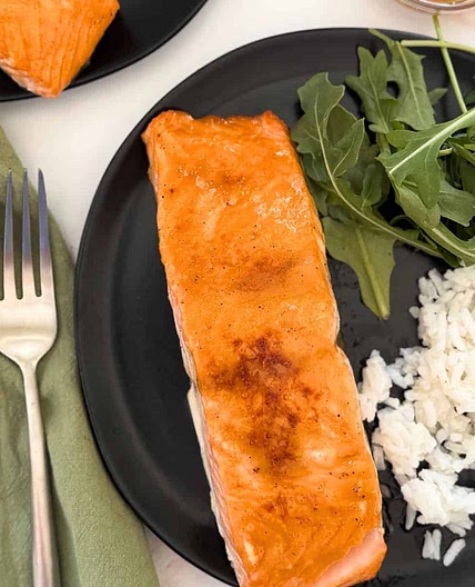 Quick Brown Sugar Baked Salmon with Dijon