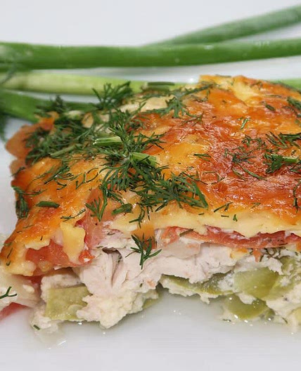 Запеканка из кабачков с курицей в духовке