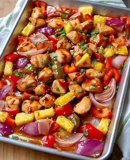 Summer Hawaiian Chicken Bake with Veggies