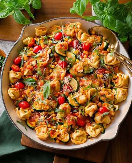 Cheese Tortellini with Summer Vegetables