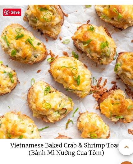 Vietnamese Baked Crab & Shrimp Toast