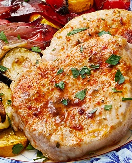 Sheet-Pan Ranch Pork and Veggies