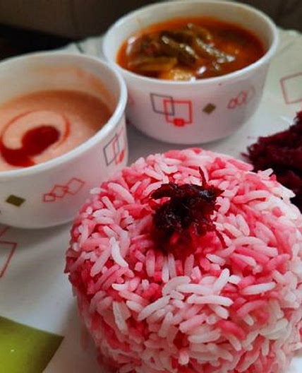 पिंक हेल्दी राइस (pink healthy rice recipe in Hindi)