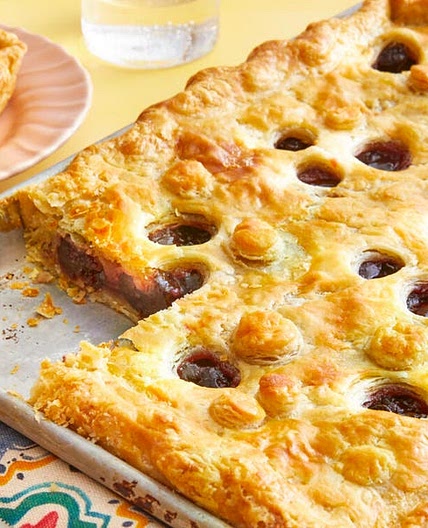 Double Cherry-Almond Slab Pie