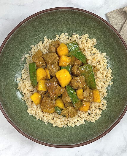 Curried Pork in Coconut Sauce with Mango
