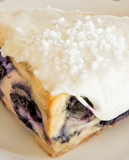 Blueberry Scones with Vanilla Icing
