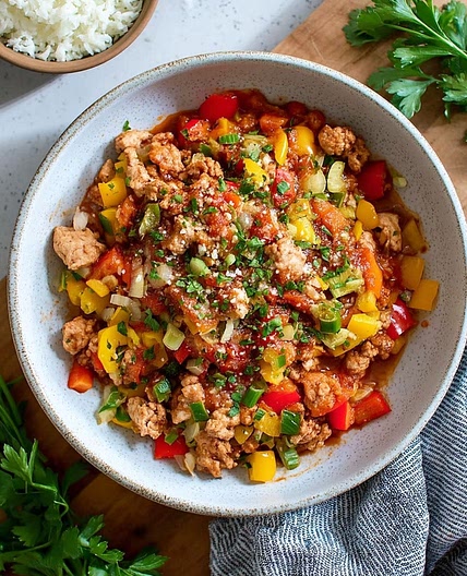 Ground Turkey and Peppers