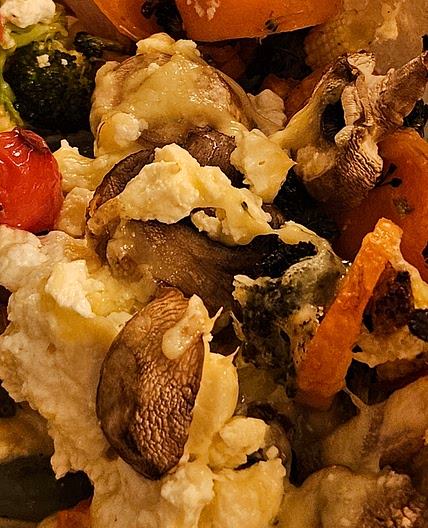 Airfried veg with cheese