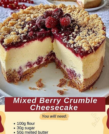 Berry crumble cheesecake