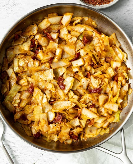 Fried Cabbage with Bacon and Onion