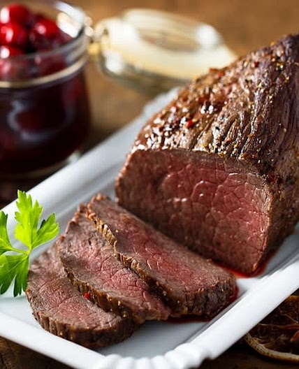 Beef Tenderloin with Black Pepper Cherry Sauce and Broccolini (Freezer/Low Sodium/Kidney Friendly)