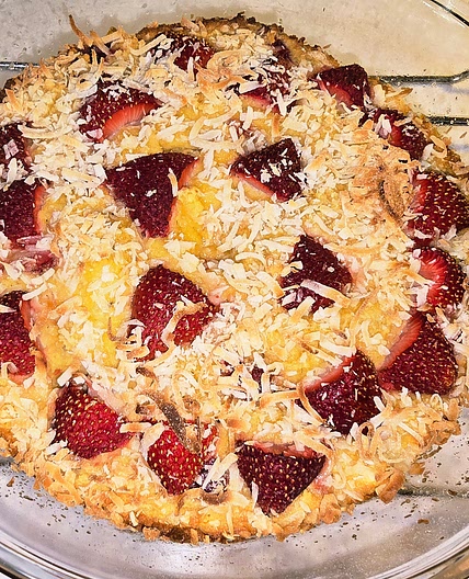 Strawberry Kiwi Banana Almond Cake
