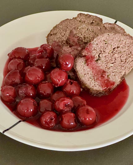 Belgian meatloaf with cherry sauce
