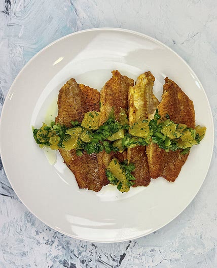 Grilled Catfish with Orange Pepper Salsa