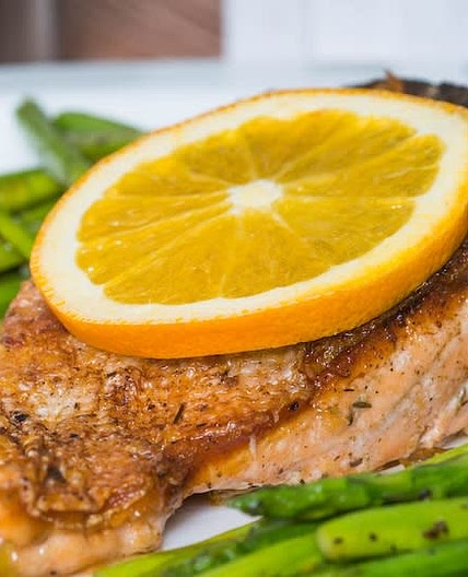 Citrus Glazed Salmon with Quinoa & Green Beans (Diabetic Friendly/Low Sodium/Mediterranean diet/MIND Diet/Soft)