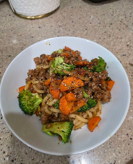 Udon Noodles with Ground Pork