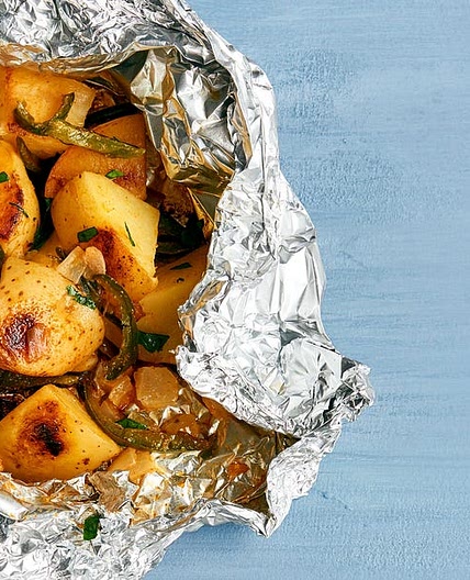 Poblano-Potato Bundles