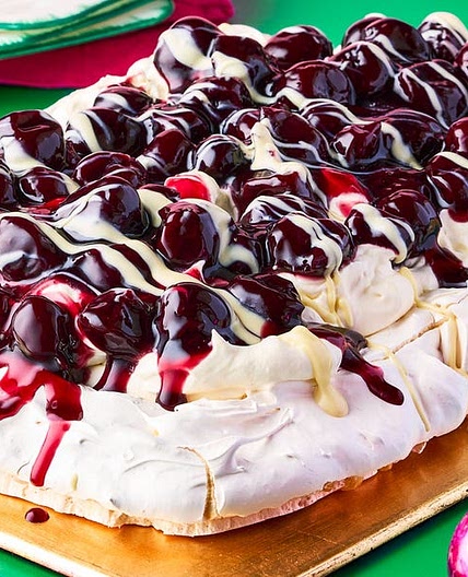 Cherry and White Chocolate Pavlova