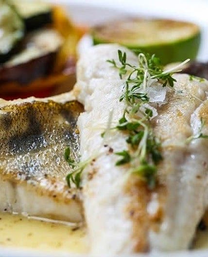 Gebratener Zander mit Kräutern – Baked Pike-Perch with Herbs