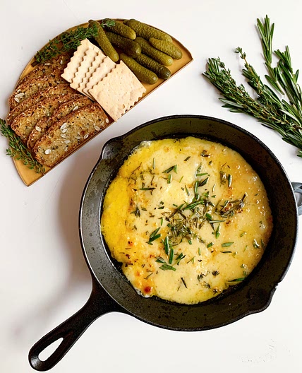 Baked Gruyère With Garlic & Herbs