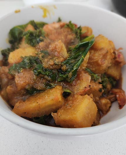 Plantain Porridge w/ Shrimp