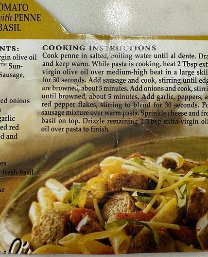 Emeril's Pasta (w/ chicken apple sausage)