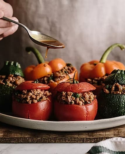 Légumes farcis végan aux proteines