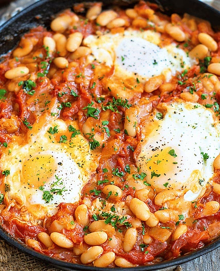 Spanish Beans and Eggs Recipe - Tent Trail Camping