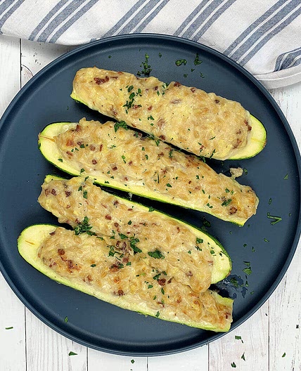 Egg-free Zucchini Orzo Carbonara