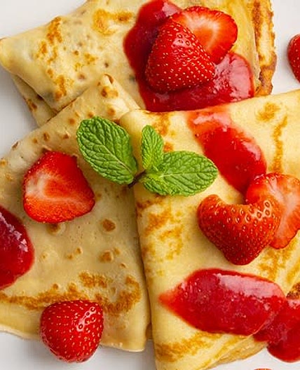 Crêpes aux fraises