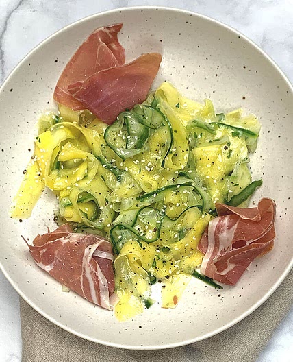 Mango Cucumber Salad with Serrano Ham