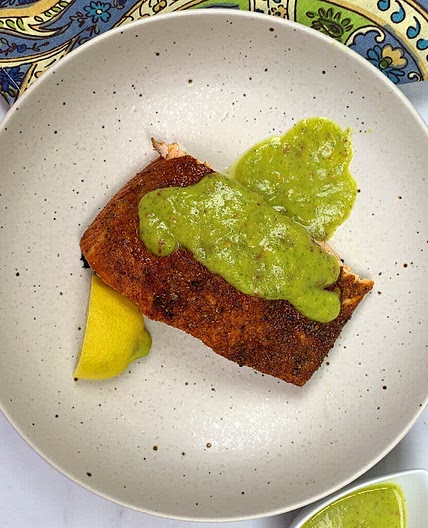 Grilled Salmon with Pineapple Sauce