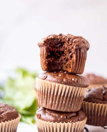 Healthy Chocolate Muffins (with veggies!)