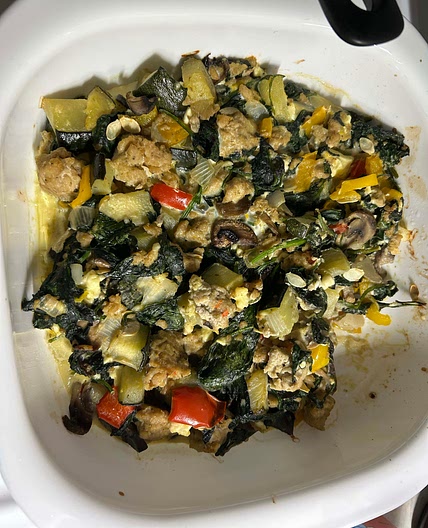 BAKE: Ground Turkey & Spinach Feta Bake (Mediterranean-style)