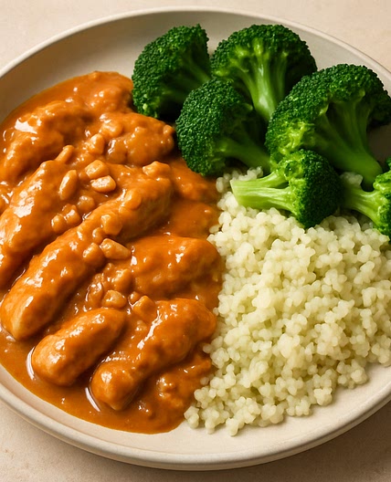 Thai peanut crockpot chicken