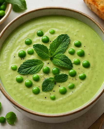Cremige Erbsen-Minz Suppe