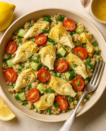 Quinoa-Salat mit Artischoken & Zitronen Dressing