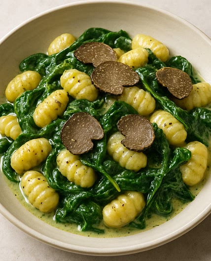 Gnocchi mit Spinat und Trüffel