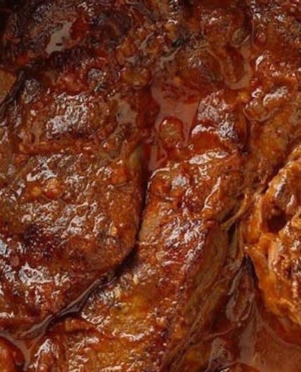 Keto Tomato-Braised Pot Roast with "Potatoes"