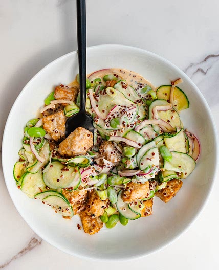 Creamy Cucumber Tofu Salad