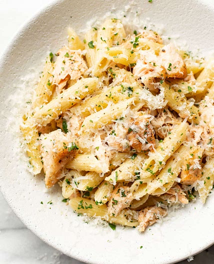 Garlic Butter Salmon Pasta