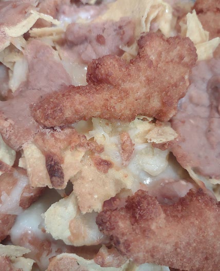Layered Chicken Nuggets Nachos