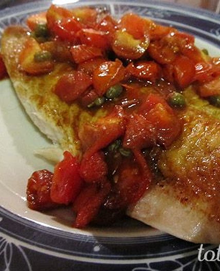 Pan-Seared Tilapia with Balsamic-Cherry Tomato Quick Sauce