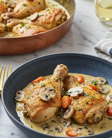 Fricassée de poulet facile et rapide