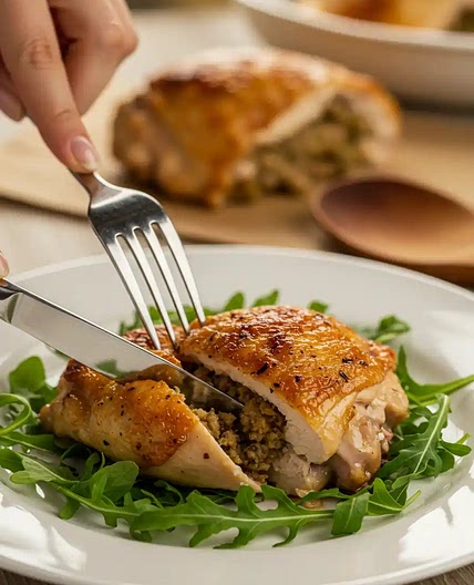 recette ballotine de poulet farcie