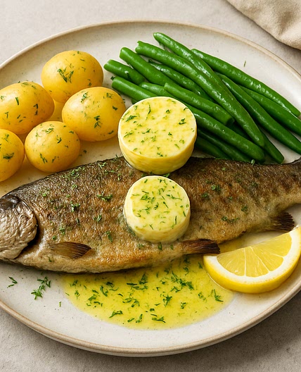 Forelle mit Zitronen-Dill-Butter