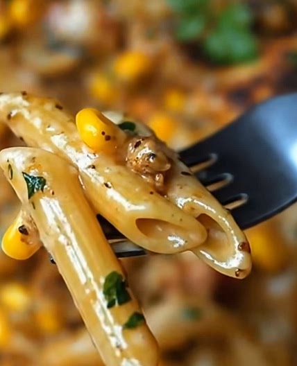 Garlic Parmesan Chicken Penne with Buttery Corn Mix-In