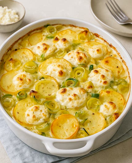 Kartoffel-Lauch-Gratin mit Ricotta