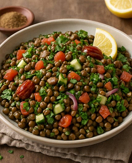 Ensalada de lentejas estilo Medio Oriente